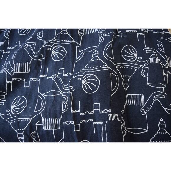 Gorman x Monika Forsberg Dress Womens 10 Black Apron Elephant Art Sleeveless - Picture 5 of 6